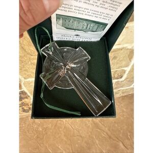 GALWAY Irish Crystal CELTIC CROSS ORNAMENT 3 1/2" With Box